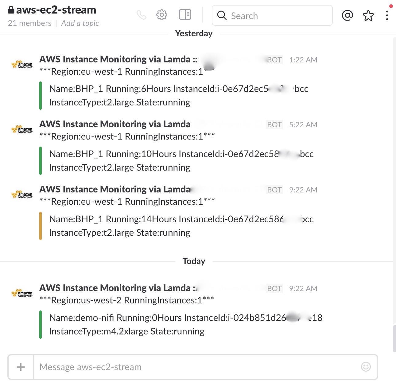 slack pinned messages